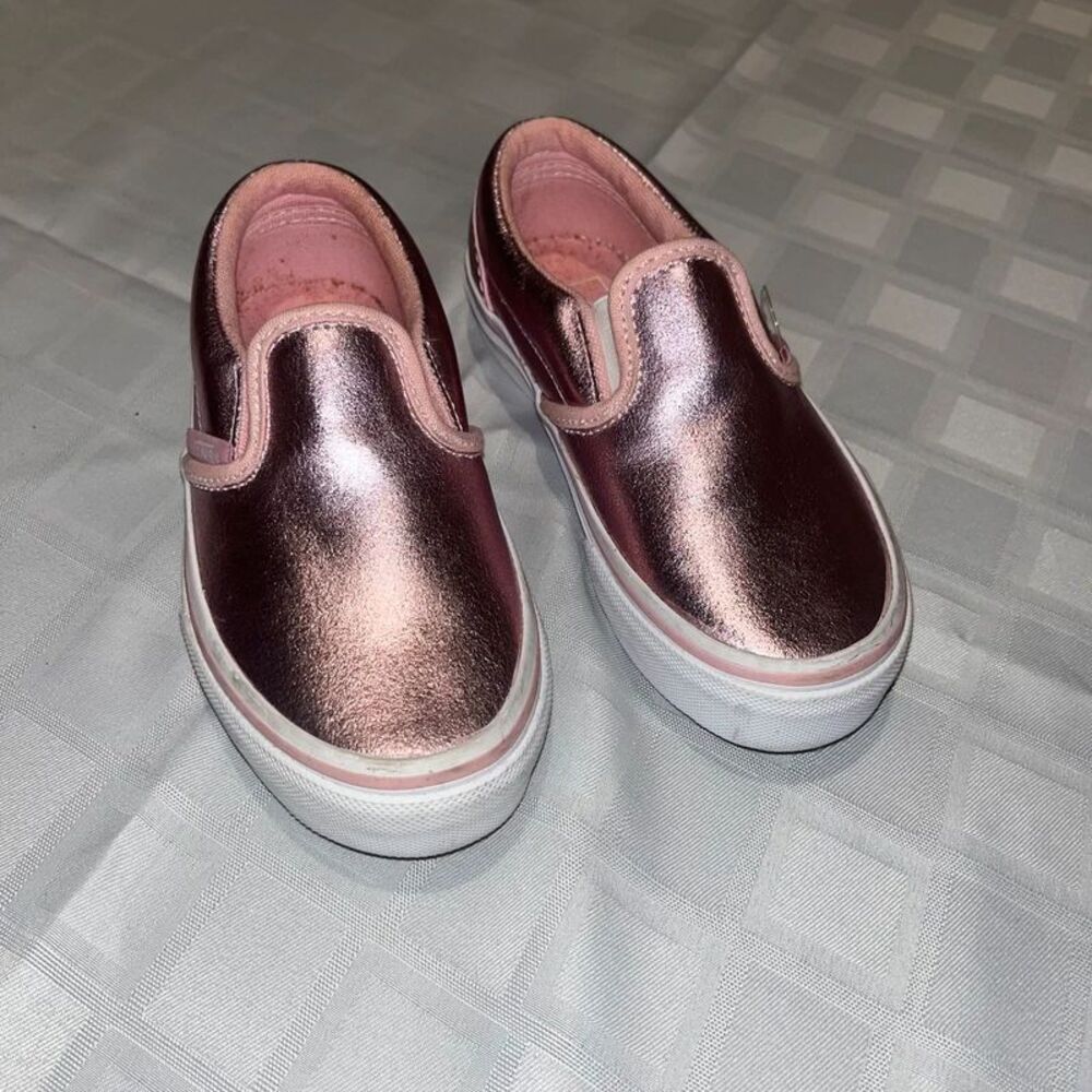 girls Vans sz 11 kids metallic pink